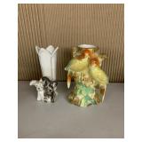 PARROT & DOG BUD VASES
