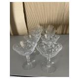 FOSTORIA CHITZ CHAMPAGNE GLASSES SET OF 8 ETCHED