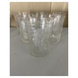 6 GLASSES ETCHED GRAPE DESIGN