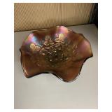 CARNIVAL GLASS BOWL, 9"