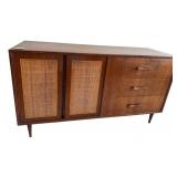MID-CENTURY MODERN WALNUT SIDEBOARD WITH CANE