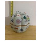 PORCELAIN JAPAN FURIT JAR 6.75" H X 6.5" W W/