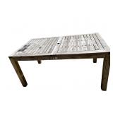 WOODEN OUTSIDE TABLE 30 H X 63 W X 35.5 D