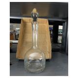 LARGE ETCHED GLASS 8.5" H