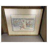 FRAMED JAPANESE PRINT, 16 X 19