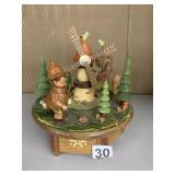 ANRI MUSIC BOX. WORKING, 9" H, MAN MISSING HEAD