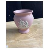 WEDGWOOD VASE PINK JASPERWARE 4" H