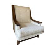 MID-CENTURY MODERN OFF WHITE LOUNGE CHAIR WITH