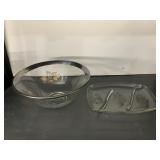 SQUARE SERVING PLATE, FOOTED BOWL