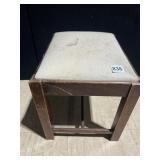 WOOD UPHL. TOP FOOT STOOL 12" H X 11" W X 14" D