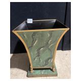 TOLE HAND PAINTED PLANTER FAUX MARBLE FINISH