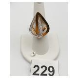 14K DIAMOND FREE FORM 14K WHITE AND YELLOW GOLD