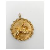14K GOLD PENDANT WITH POODLE 21.9 GRAMS