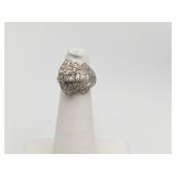 PLATINUM AND 10%RID DIAMOND RING SZ. 3 - 8.1GRAMS