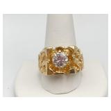 14K YELLOW NUGGET RING MARKED 14K ESPO SZ.
