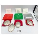 4 STERLING ORNAMENTS W/ BOXES SEE PHOTO
