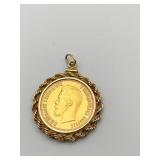 1897 10 RUBLES RUSSIAN IMPERIAL COIN W/ 14K BEZEL