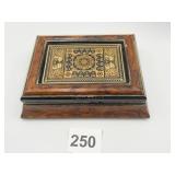 JEWELRY BOX WOOD GRAIN W/ INSET TOP 5.5" X 4"