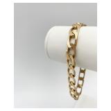 14K GOLD LARGE CUBAN LINK BRACELET 8.5" LONG -