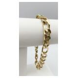 14K GOLD LARGE LINK BRACELET 9.5" LONG - 42.2