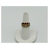 10K 5 DIAMOND AND 5 RUBY RING SZ. 10, 8GRAMS