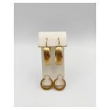 14K GOLD 2 PAIRS OF PIERCED EARRINGS 9.9 GRAMS
