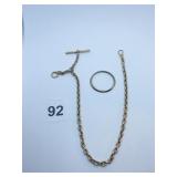 14K WATCH FOB - 12" L - 22.5 GRAMS, WATCH