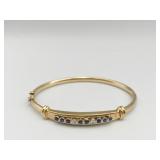 14K DIAMOND & SAPPHIRE BRACELET W/ SAFETY CLASP