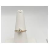 14K DIAMOND RING IN YELLOW GOLD SETTING SZ. 7 -