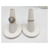 14K DIAMOND BAND RING SZ. 7.5 & WEDGEWOOD ANGEL