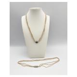 (2) 16" LONG SEED TRIPLE STAND OF PEARLS - ONE