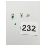 14K 1.1G DIAMOND CHARMS W/ GREEN STONES