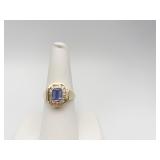 14K DIAMOND AND TANZANITE RING SET SZ. 7 - 4.8