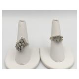 14K WHITE GOLD DIAMOND COCKTAIL RING W/ 20