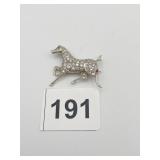 10K GOLD WHITE AND YELLOW GOLD DIAMOND HORSE PIN