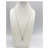 14K GOLD - 3 DIAMONDS GRADUATED SZ. - ON 18"