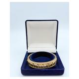 18K YELLOW GOLD HINGED OVAL BANGLE 49.3 GRAMS W/