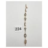 14K GOLD BRACELET SAYS I LOVE YOU - SAPPHIRE AND