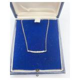 14" GOLD W/ SEED PEARLS IN BOX .86 GRAMS