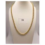 14K GOLD LINK NECKLACE 17.5" L INTERLOCKING