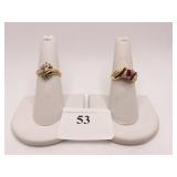 10K GOLD RINGS - SZ. 6.5 & 7 - 6.2 GRAMS