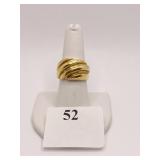 ITALY 18K GOLD BAND 9.7 GRAMS - ENGRAVED HWC SZ.