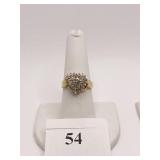 HEART SHAPE CENTER COCKTAIL RING SZ. 7.5 CENTER