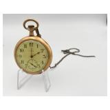 ELGIN POCKET WATCH AND CHAIN WITH SECOND HAND 25