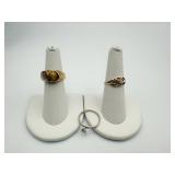 10K RINGS "MOM", SZ. 6, DIAMOND RING SZ. 6.5,