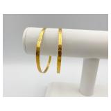 11K GOLD 2 BANGLE BRACELETS 10.7 GRAMS
