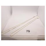14K GOLD - 2 GOLD CHAINS 18 & 24" L - 3.89 GRAMS