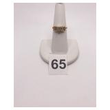 14K GOLD DIAMOND RING W/ 4 ROWS OF CHANNEL SET