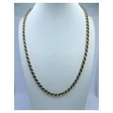 585 GOLD - 18" TWISTED DESIGN NECKLACE - 12.5