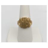 10K GOLD SIGNET RING "HG" - SZ. 8 - 11.3 GRAMS